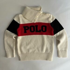 NEW Girl's Intarsia-Knit Logo Turtleneck Pullover sz 5